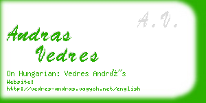 andras vedres business card